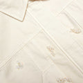 Cream Denim Beaded Floral Jacket
