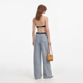 Light Blue Diamante Bow Jeans