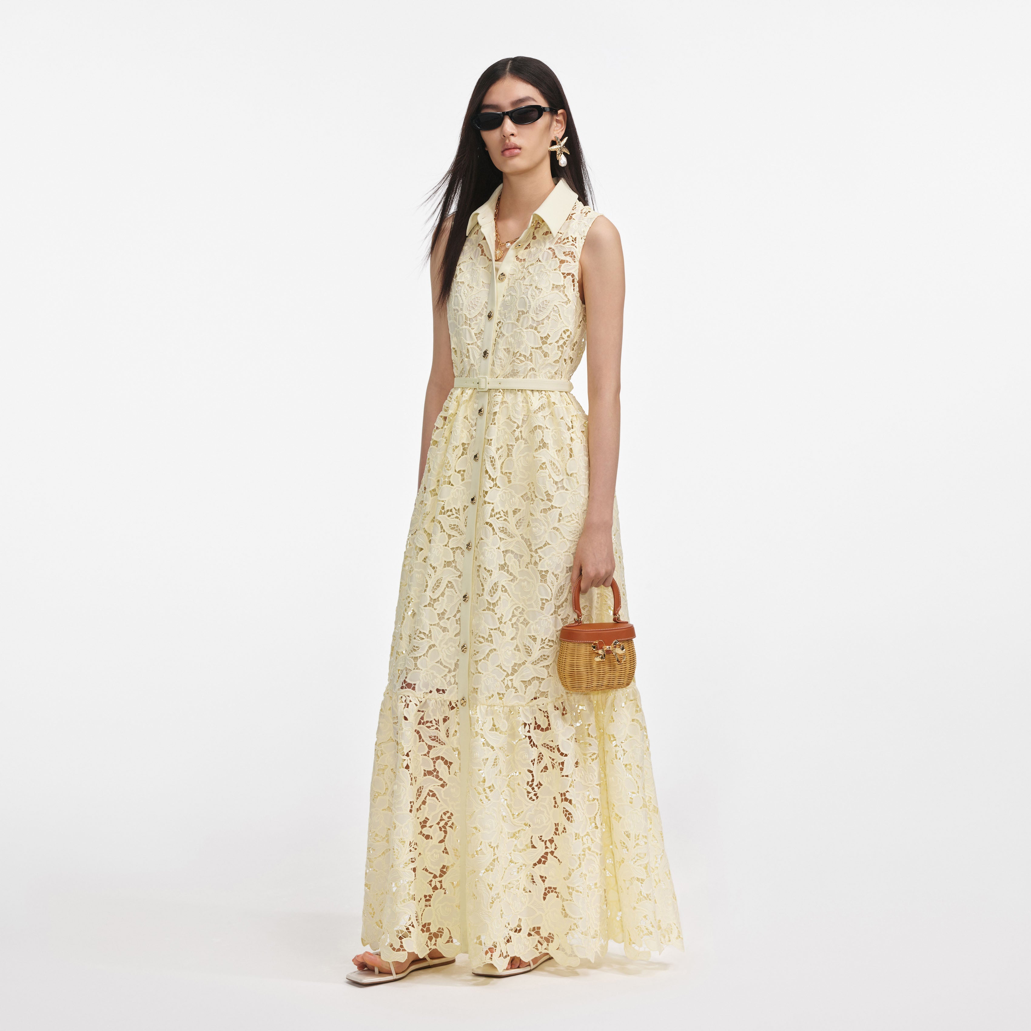 Yellow Lace Maxi Dress