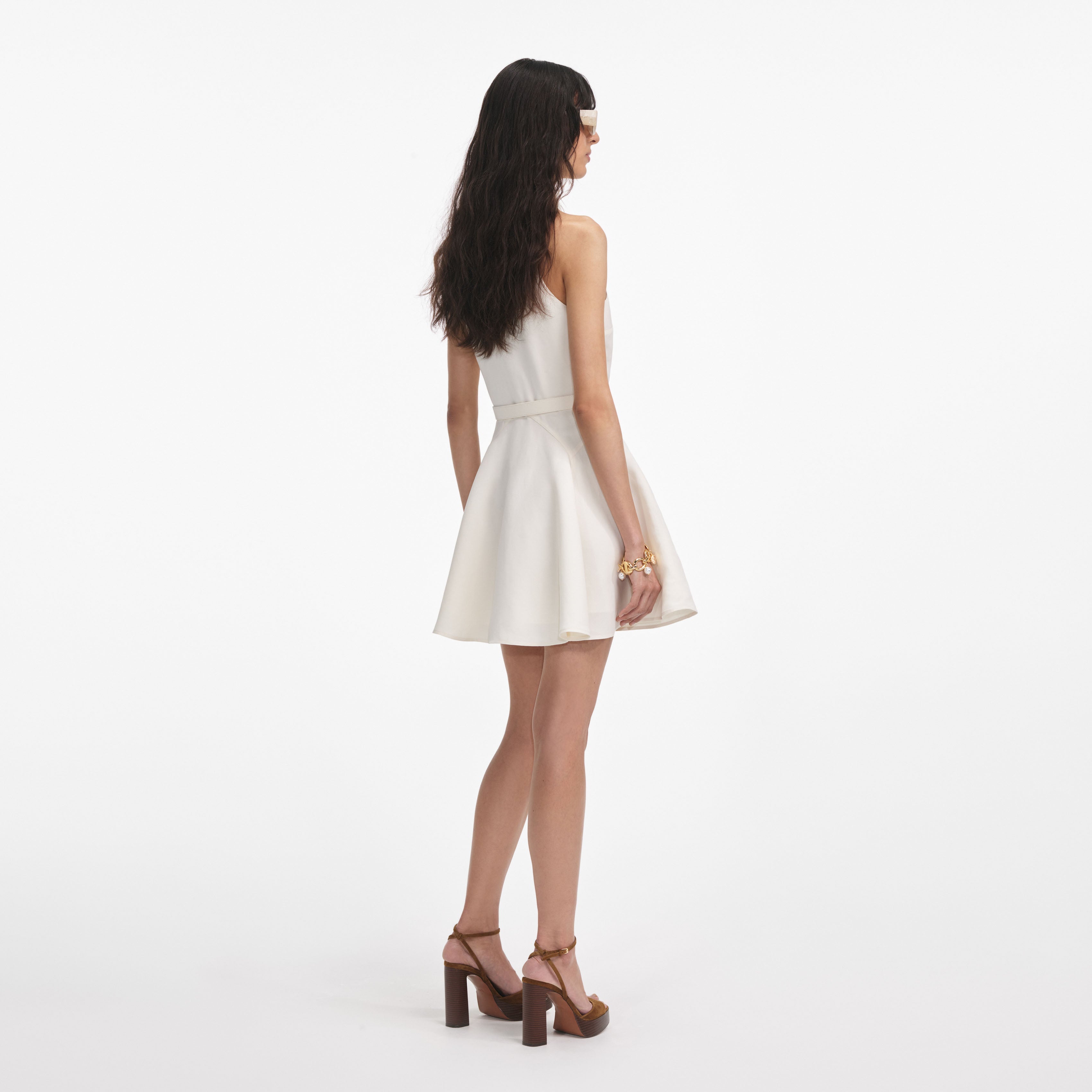 Cream Linen Mini Dress