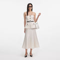 Cream Boucle Bandeau Midi Dress