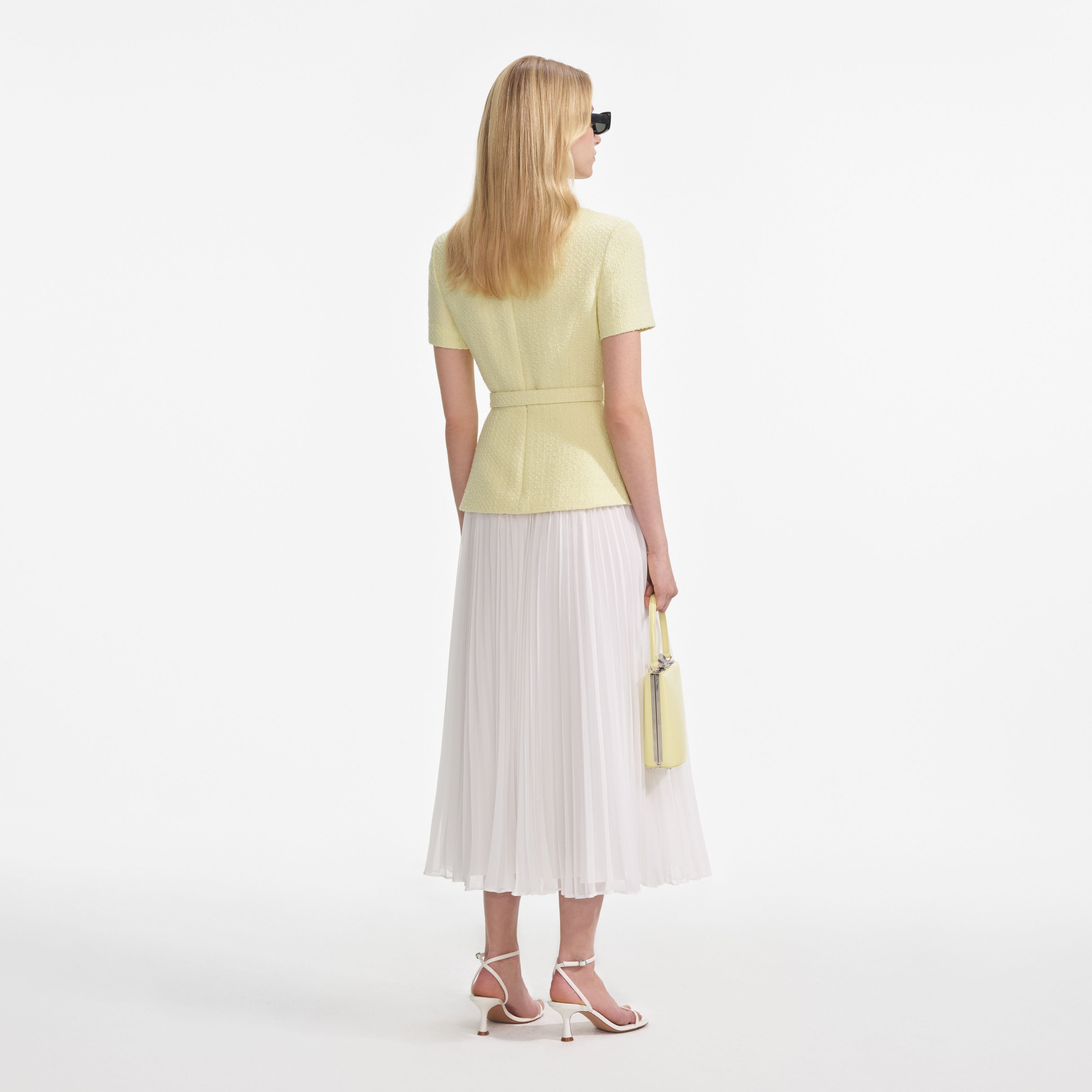 Yellow Boucle Midi Dress