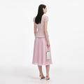 Pink Boucle Midi Dress
