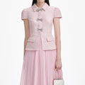 Pink Boucle Midi Dress