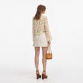 Yellow Lace Fluted Sleeve Top