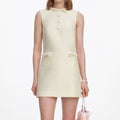 Yellow Taffeta Bow Mini Dress