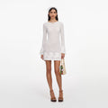 White Open Back Knitted Mini Dress
