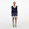 Navy Ribbed Knit Cardigan