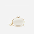 Cream Satin Oval Clutch