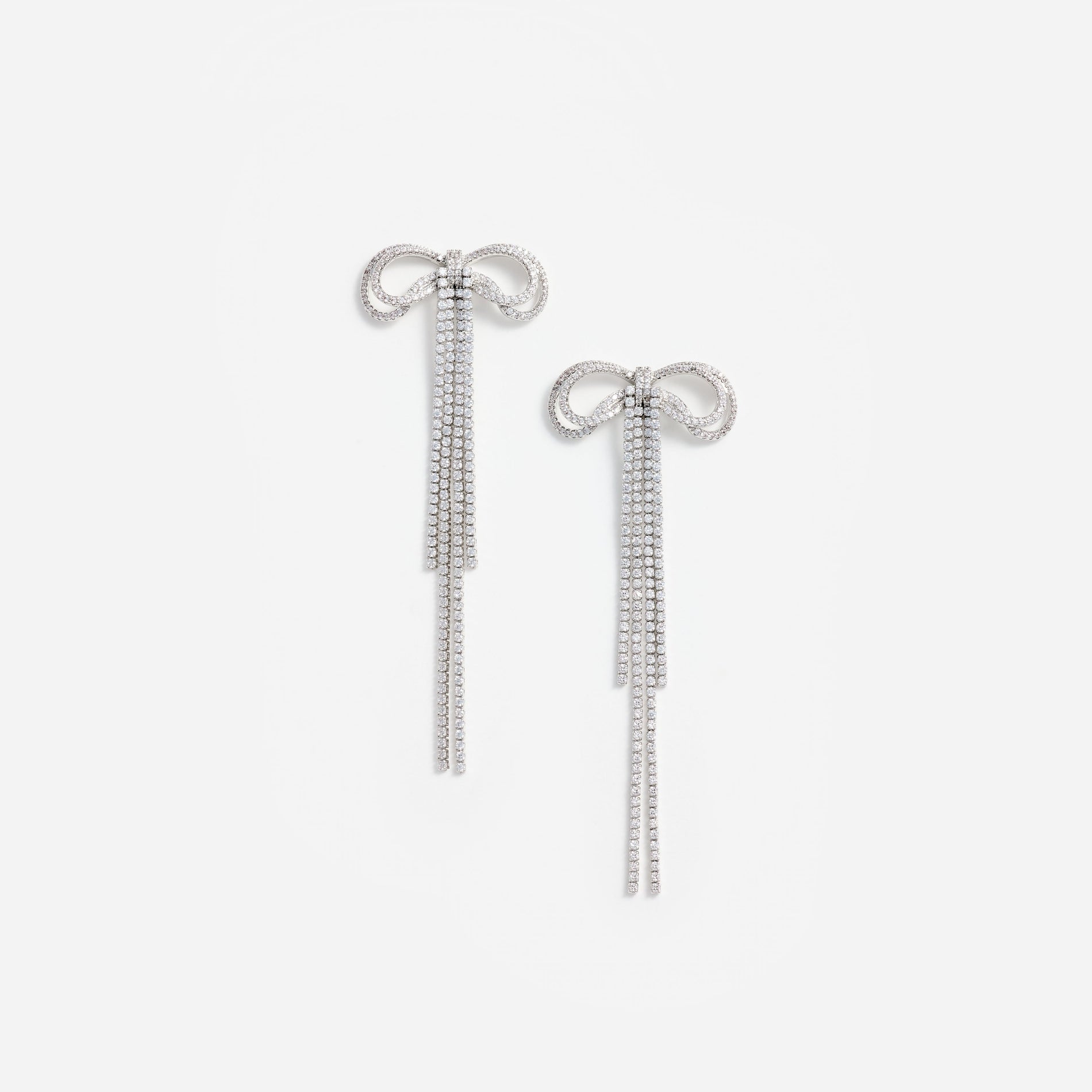 Double Crystal Bow Earrings