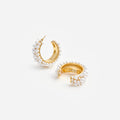 Pearl Cluster Hoop Earrings