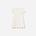 Cream Boucle Lace Bib Dress