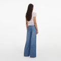 Light Blue Rhinestone Stripe Denim Jeans
