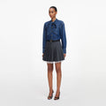 Denim Tie Neck Shirt