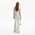 Cream Sequin Boucle Jumpsuit