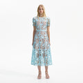 Light Blue Lace Midi Dress