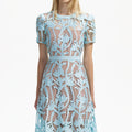 Light Blue Lace Midi Dress