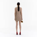 Gold Tinsel Boucle Embellished Mini Dress
