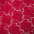 Red Flower Lace Midi Dress