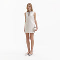 Cream Sequin Boucle Mini Dress