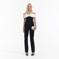 Black Crepe Bow Top