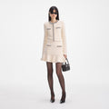 Cream Soft Knit Mini Skirt