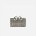 Silver Crystal Box Clutch