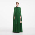 Green Chiffon Cape Maxi Dress