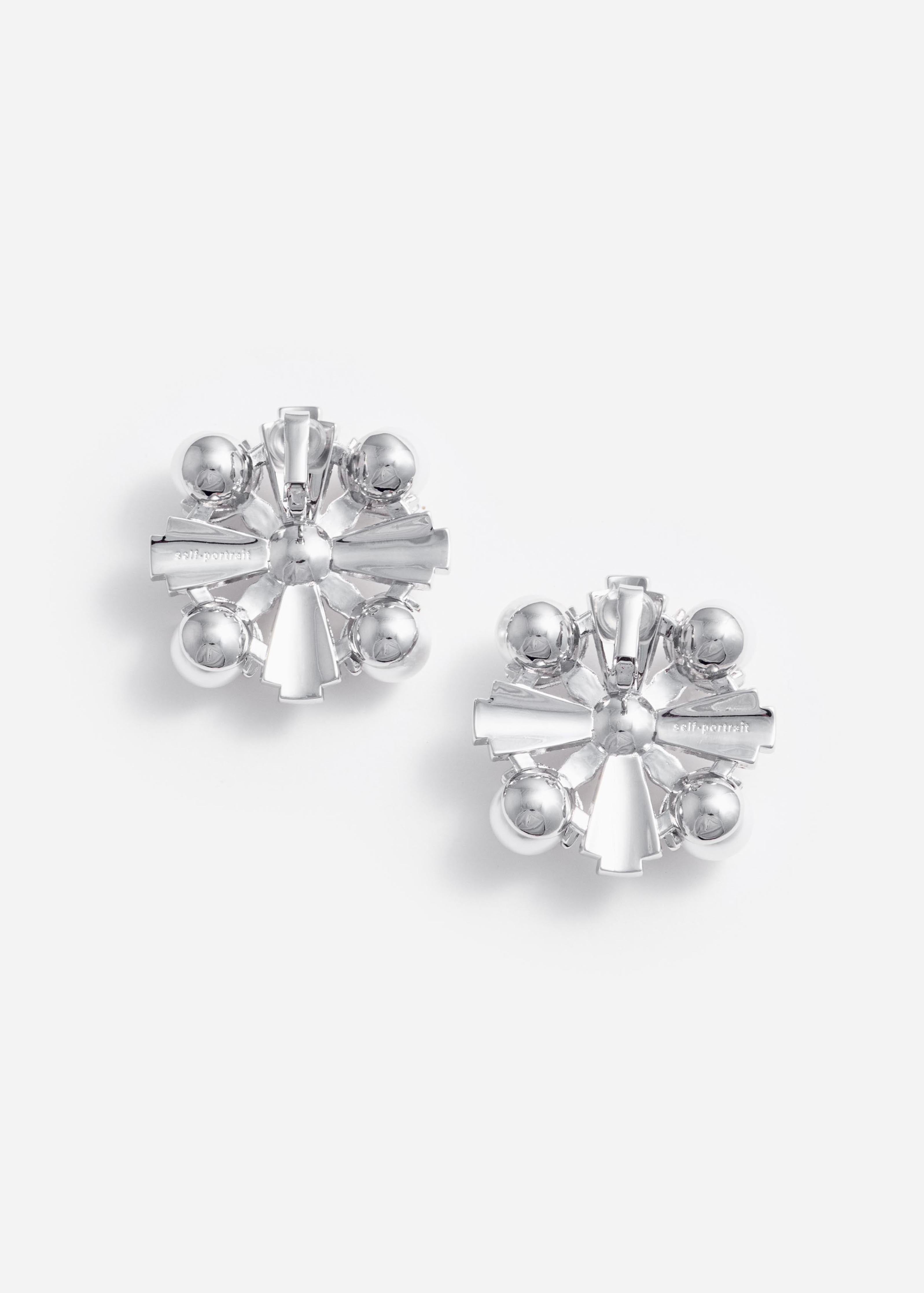 Large Silver Encrusted Earrings