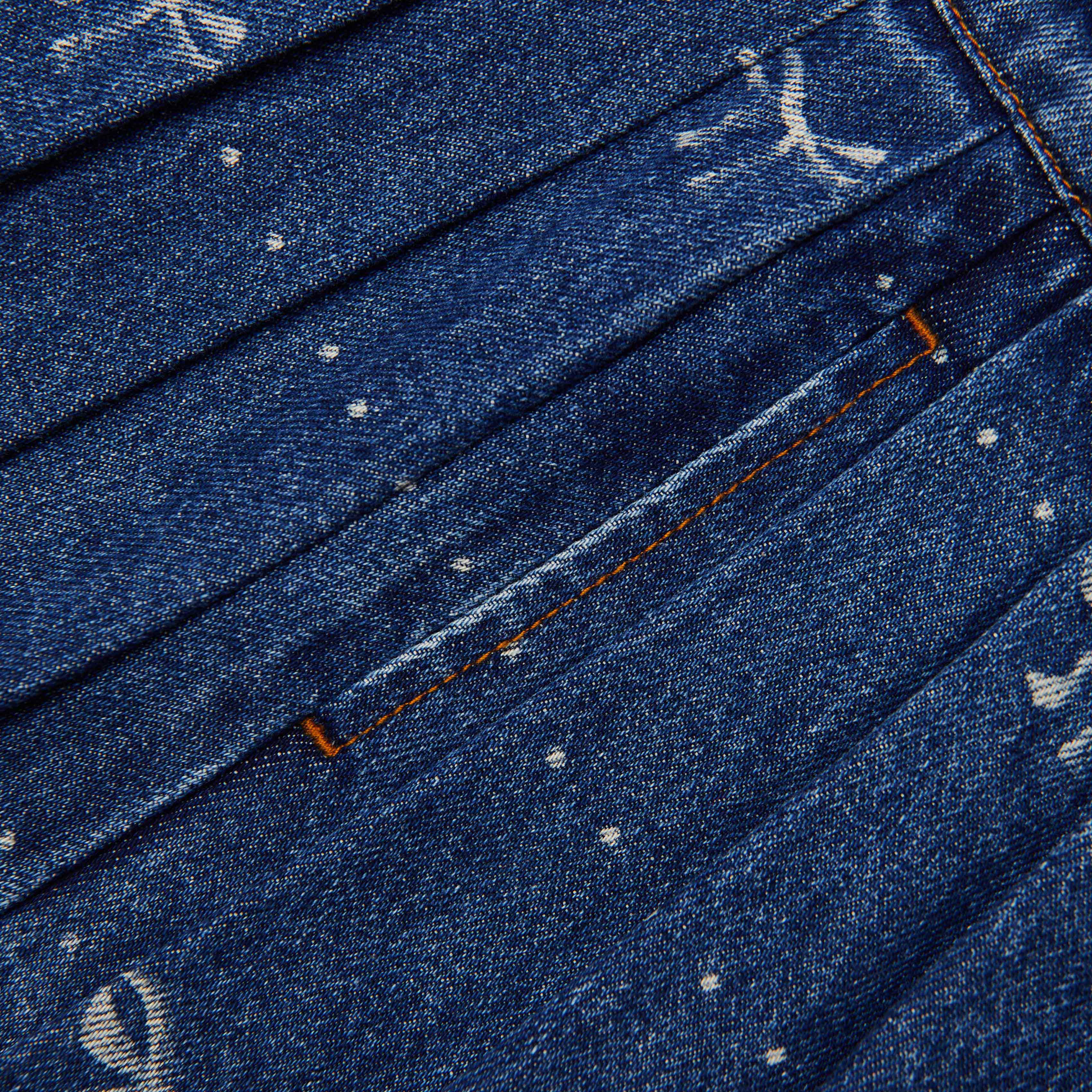 Denim Bow Print Skirt