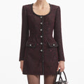 Black Metallic Boucle Mini Dress