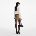 Cream 3D Flower Satin Jacket
