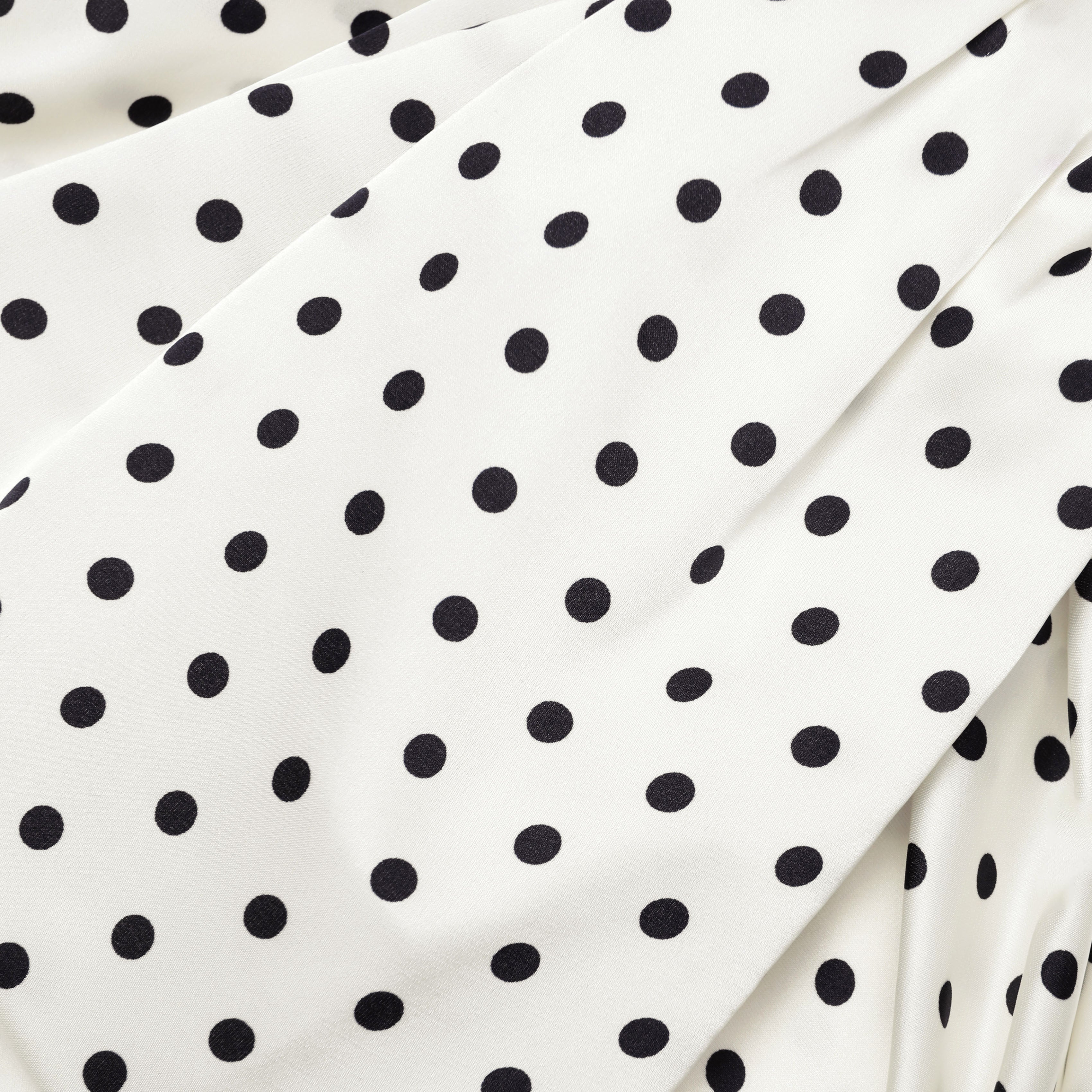 Polka Dot Satin Tie Side Mini Dress