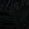 Black Feather Viscose Knit Mini Dress
