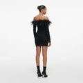 Black Feather Viscose Knit Mini Dress