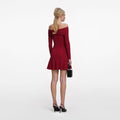 Burgundy Viscose Knit Mini Dress