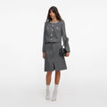Grey Herringbone Crystal Trim Jacket