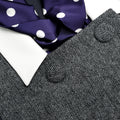 Grey Herringbone Scarf Detail Mini Dress
