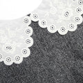 Grey Herringbone Collared Mini Dress