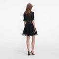 Black And Gold Chiffon Mini Dress