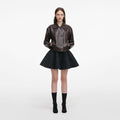 Brown Cropped Leather Jacket