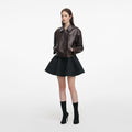 Brown Cropped Leather Jacket