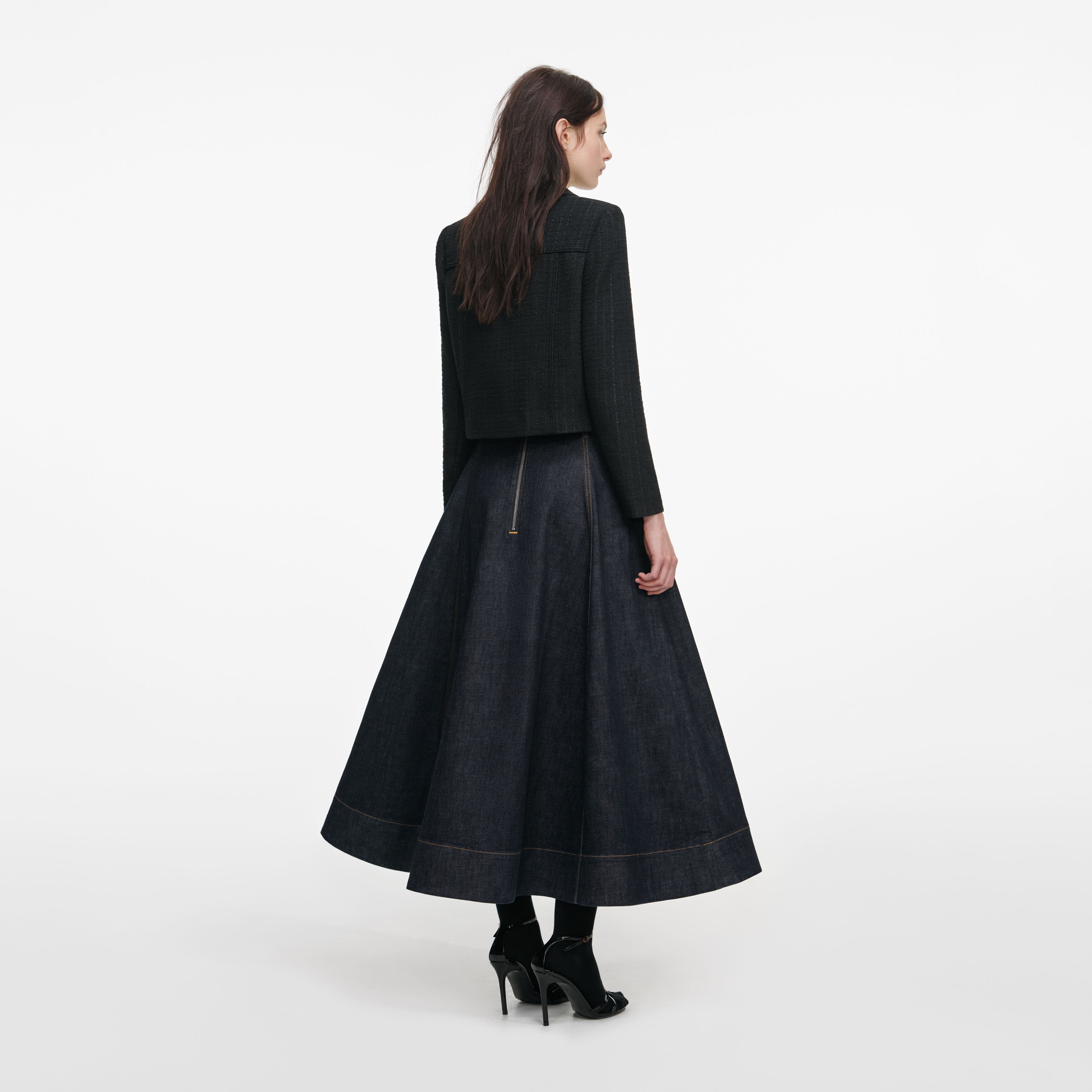 Black Boucle Cropped Jacket
