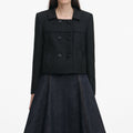 Black Boucle Cropped Jacket