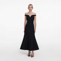 Black Boucle Midi Dress