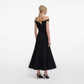 Black Boucle Midi Dress
