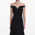 Black Boucle Midi Dress