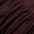 Brown Draped Knit Midi Dress