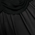 Black Cotton Draped Knit Midi Dress