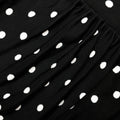 Polka Dot Draped Knit Midi Dress